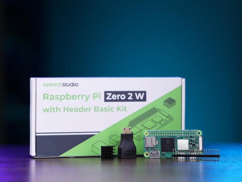 seeed studio Raspberry Pi Zero 2 W Basic Kit, Header, Heatsink, USB Cable, HDMI Adapter (with Quad-core CPU,Bluetooth 4.2,BLE,onboard Antenna,etc.) - Image 3